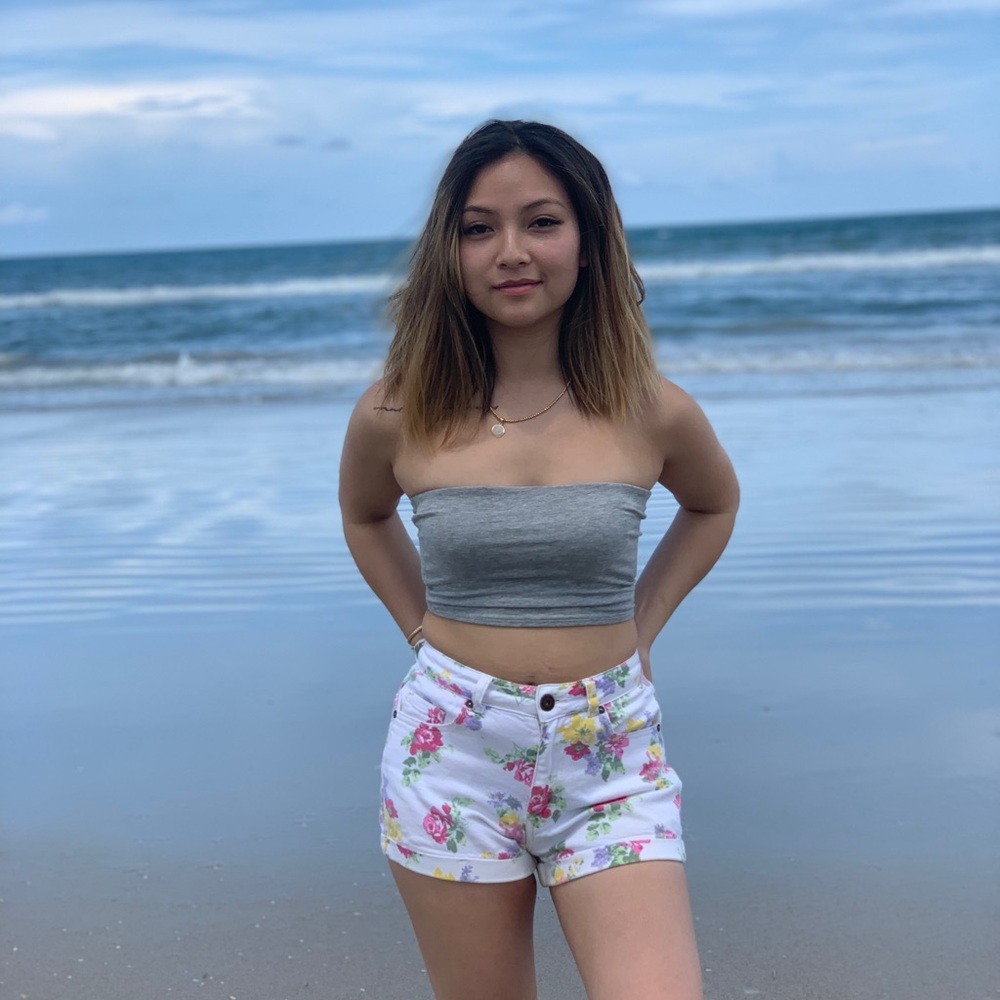 High rise floral shorts